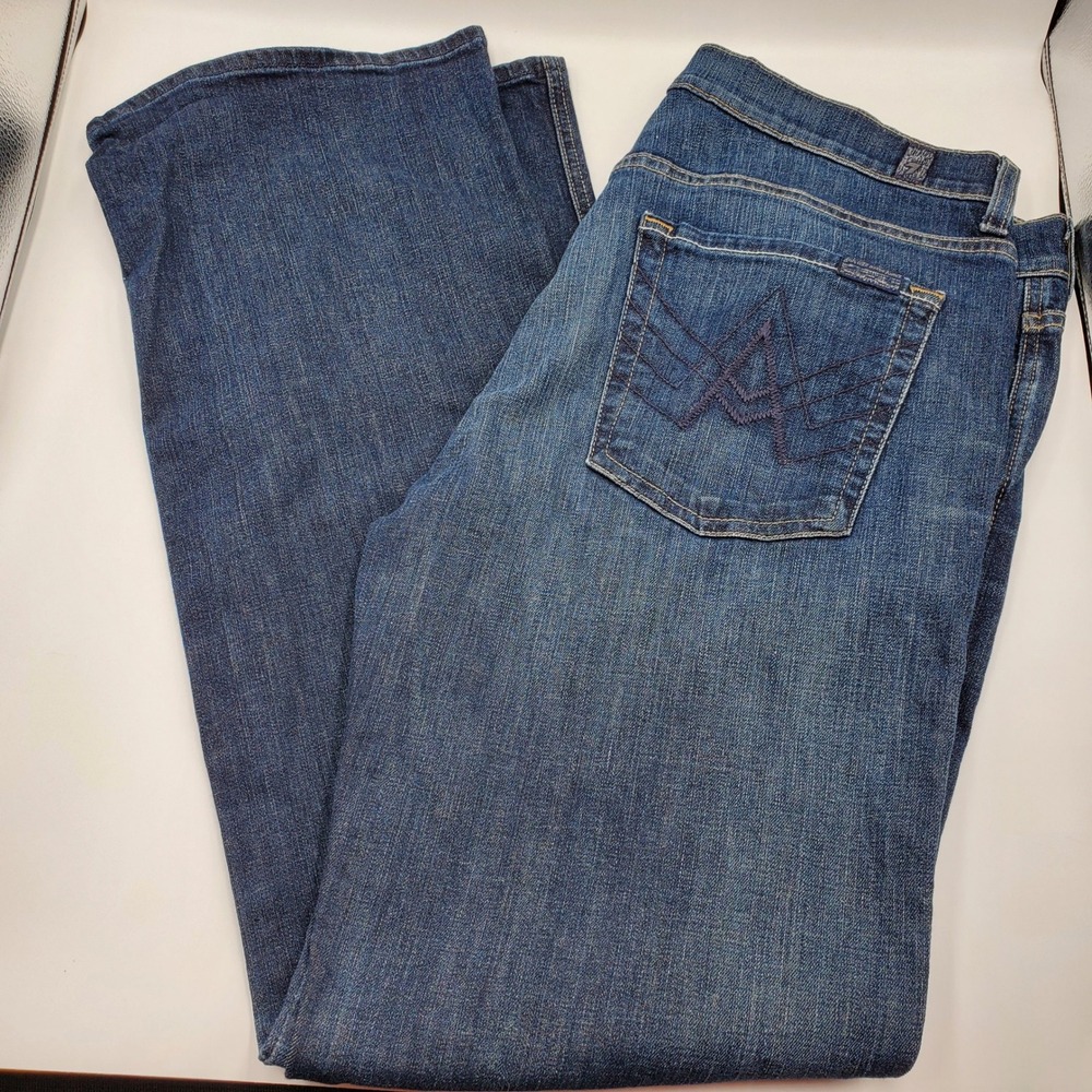 7 For All Mankind Womens A Pocket Bootcut Jeans Dark Wash Size 36 T530J702S